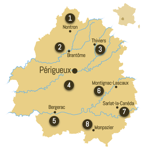 map of dordogne france